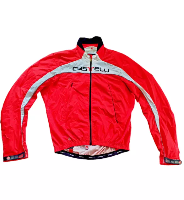 Castelli Rosso Corsa Cycling windbreaker Lightweight jacket mens size L