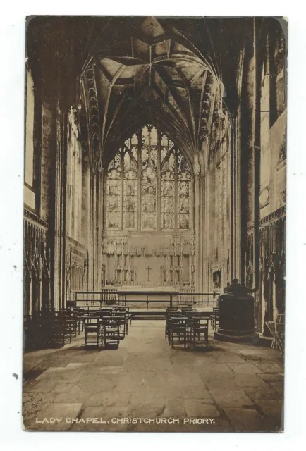Dorset Christchurch Priory Lady Chapel Dennis's Dainty Series Postcard c.1910's