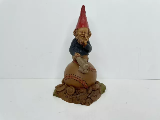 Vintage Thomas Tom Clark Gnome Sitting On Baseball Homer Retired 1984 7” H