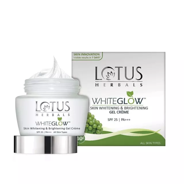 Lotus Herbals White Glow Hautaufhellende und aufhellende Gelcreme, LSF 25, 40 g
