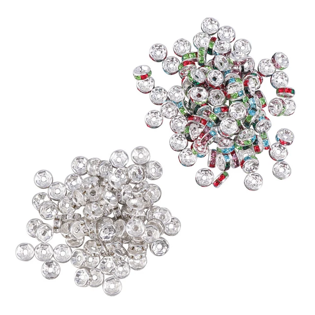 200 piezas pulseras dijes de 8 mm cuentas de estrás fabricación de joyas