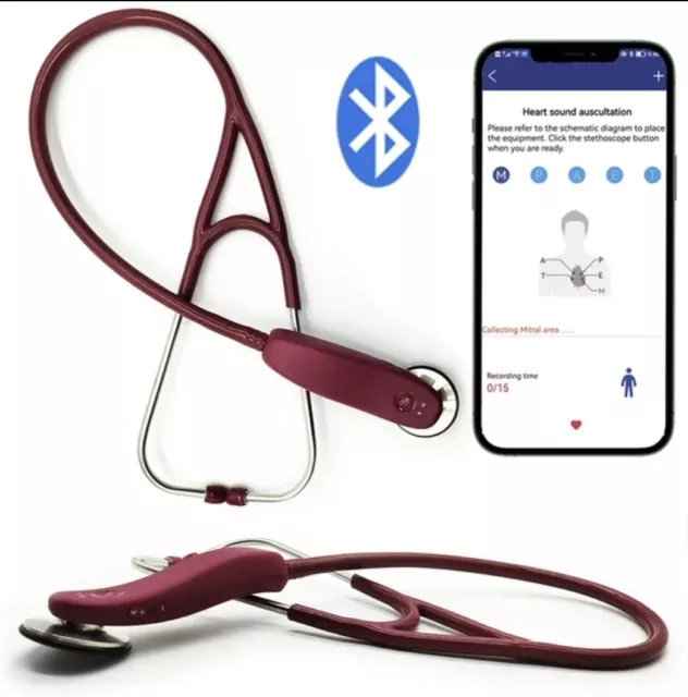 RED Electronic Medical Bluetooth Digital Stethoscope Wireless Intelligent