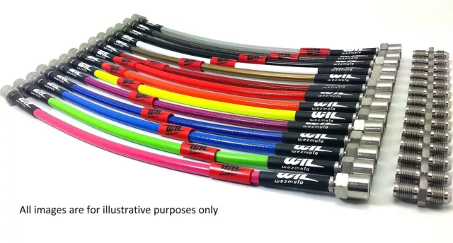 BMW e90 e91 e92 e93 RWD FRONTS Wezmoto Stainless Steel Braided Brake Hoses Lines 3