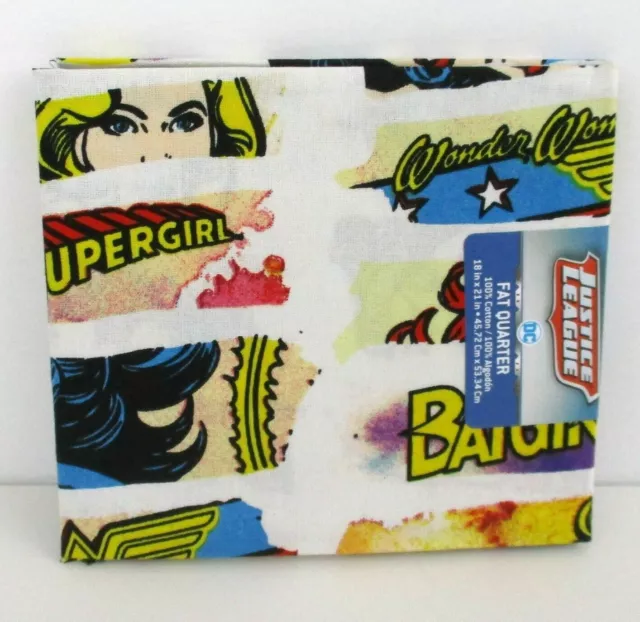 DC Comics Fat Quarter Justice League Girls Rule Wonder Woman Supergirl BatGirl