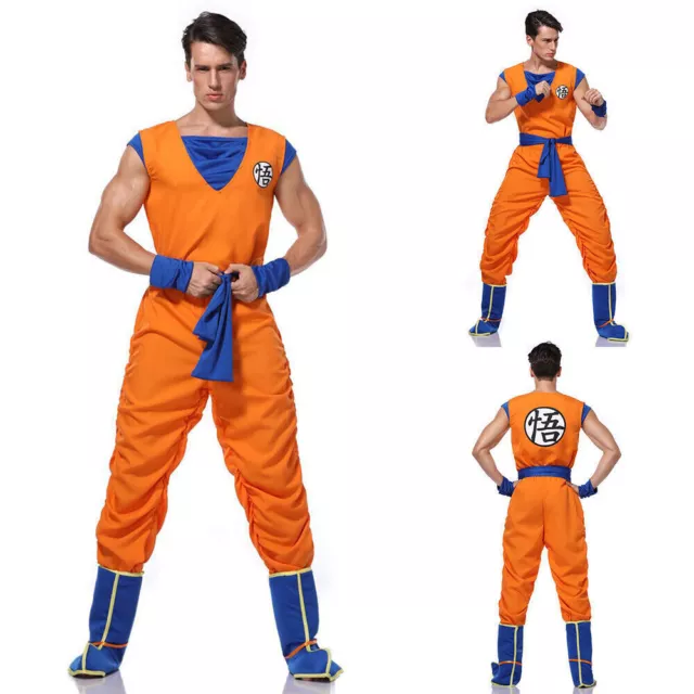 Dragon Ball Z Son Goku Cosplay Costume Adult Pretend Anime Role Play Fancy Party