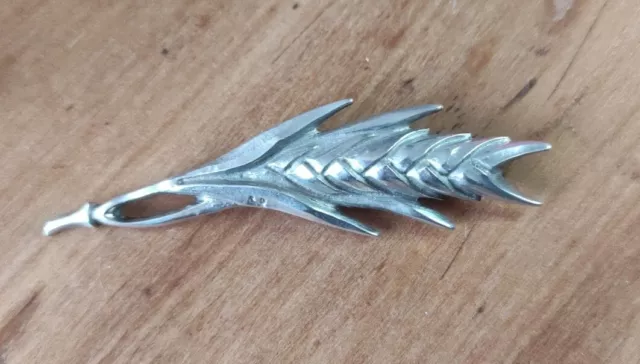 Broche En Argent Massif Signée René Delavan Bijou Art Déco Vers 1930