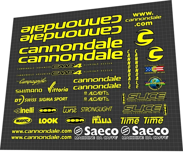 Autocollants Décals Cannondale Volvo Team CAAD4 Pour Vélo Neufs