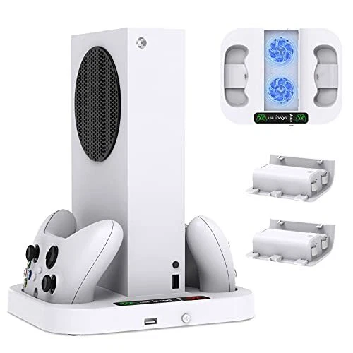 Support pour Xbox Series S avec 3 Ajustable Ventilateur de Refroidissement Ch...
