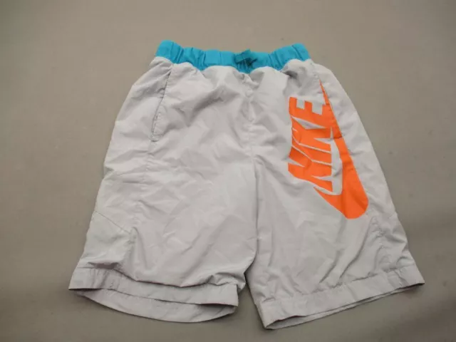 Nike Size L 14-16 Boys Gray Active w/Pockets Mesh Performance Track Shorts T647