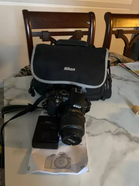 Nikon D3100 Digital DSLR Camera Body, Battery, Charger, Camera Bag