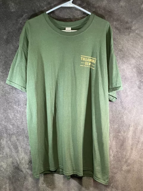 Tullamore Dew Irish Whiskey Casual Tees Short Sleeve T-Shirt Army Green Size XL