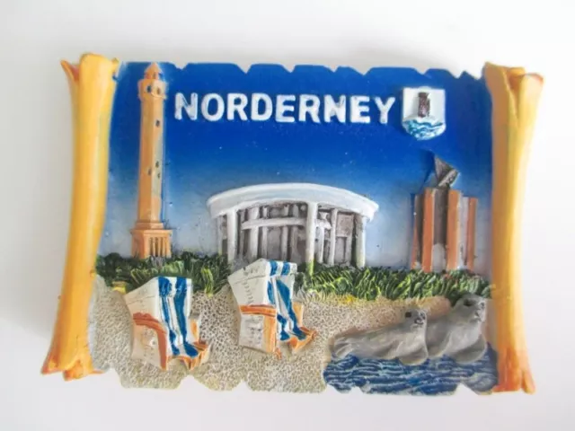 Norderney Poly Magnet Germany Souvenir Leuchtturm Strandkorb Seehund