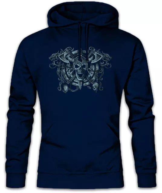 Viking Skull Circle Hoodie Kapuzenpullover Odin Odhin Vikings Wikinger Totenkopf