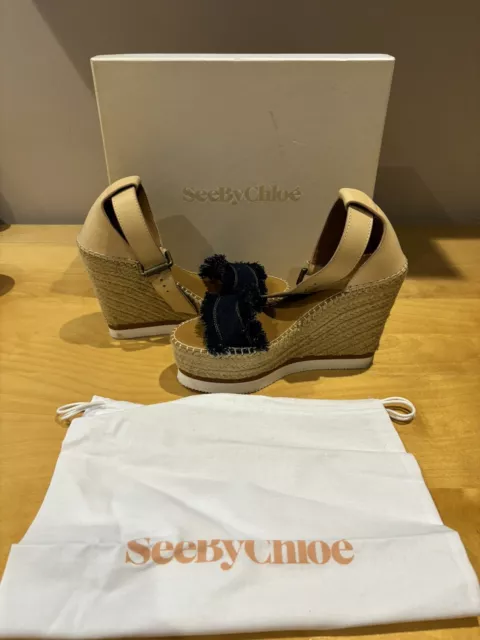 See By Chloe Denim Wedges/37/UK 4