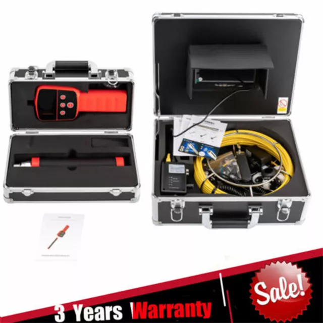 512HZ SEWER CAMERA with Locator Pipe Inspection Camera w/100FT Cable 7 ...