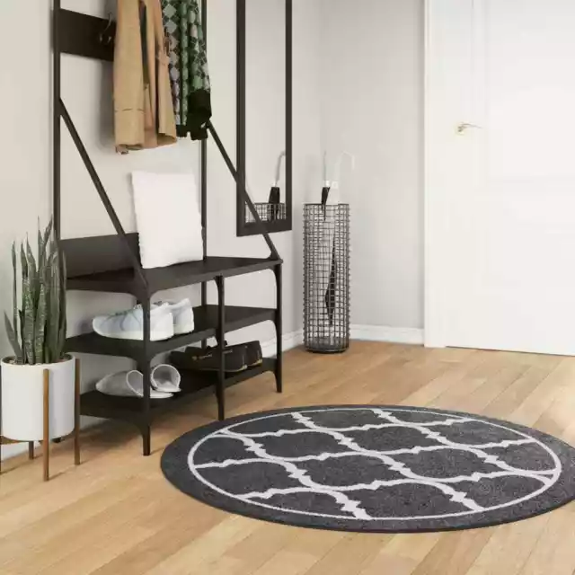 Tapis lavable  et blanc Ø 120  antidérapant T6S9