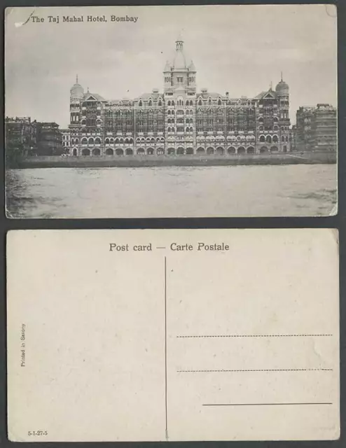 India Old Postcard Taj Mahal Hotel Building Front, Bombay, Panorama General View