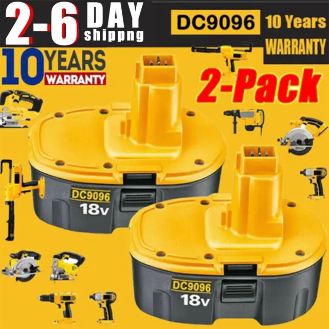 2 PACK 18V For Dewalt 18 VOLT XRP DC9096 DC9098 NiMh Battery DC9099 NEW PACK