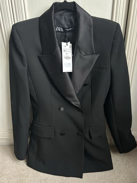 Zara black tuxedo suit womens clearance