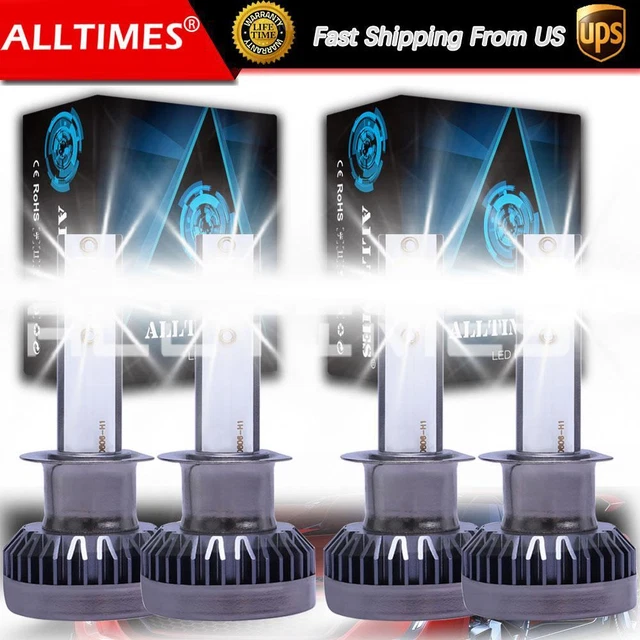 4Pcs H1 LED Headlight High Beam Low Beam Bulbs Conversion Kit Super Bright 6000K