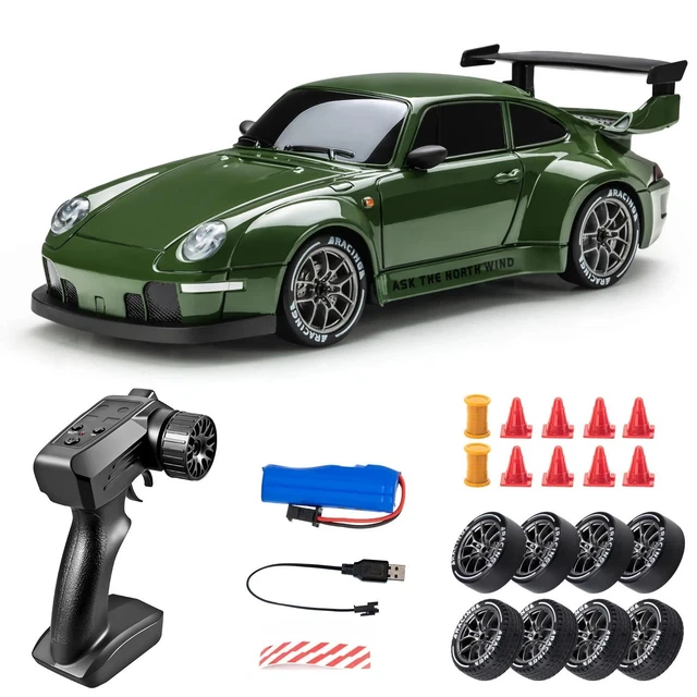 1:24 REMOTE CONTROL 4WD Drift Racing Car with LED Lights High-Speed RC ...