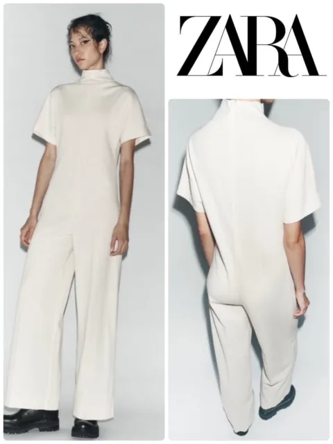 Zara Limitless Contour Collection Seamless Jumpsuit Ecru Cream Size XS  Small NWT