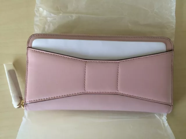 NWT Kate Spade 2 Park Avenue Lacey Zip Around Wallet Pink Leather $248 3