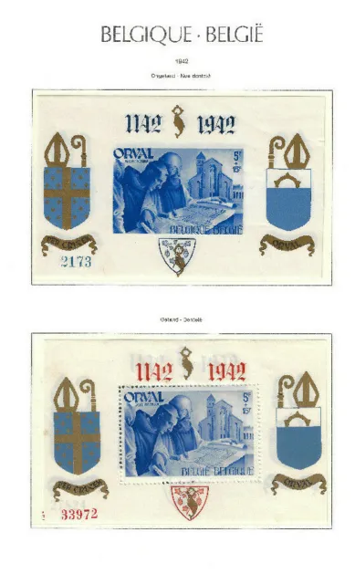 Belgium Scott # B303 B304 VF OG MNH NH Private Issue Stamps 1942 Cat $1000