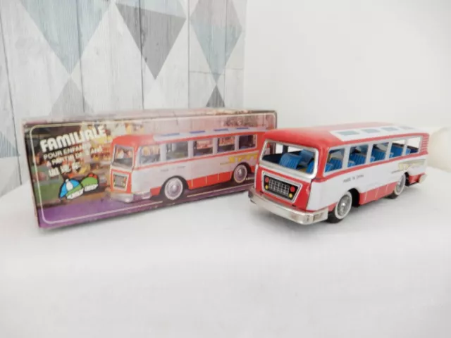 ancien jouet en tôle a friction bus ,old tin toy , MF 130, no joustra