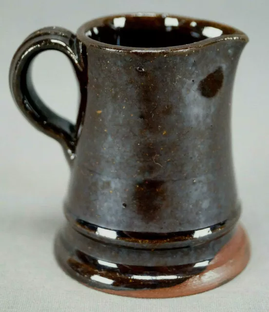 American Brown Glazed Redware Red Earthenware Miniature Pitcher C. 1840s