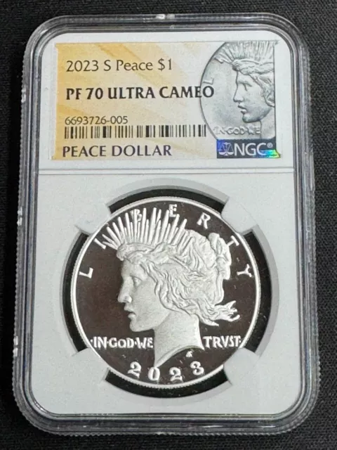 2023 S NGC PF70 ULTRA CAMEO PEACE Proof Silver Dollar Coin $1 San Francisco GEM