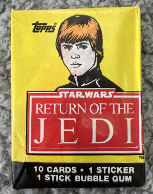 Vintage 1983 Star Wars Return Of The Jedi Trading Cards Wax Pack Sealed