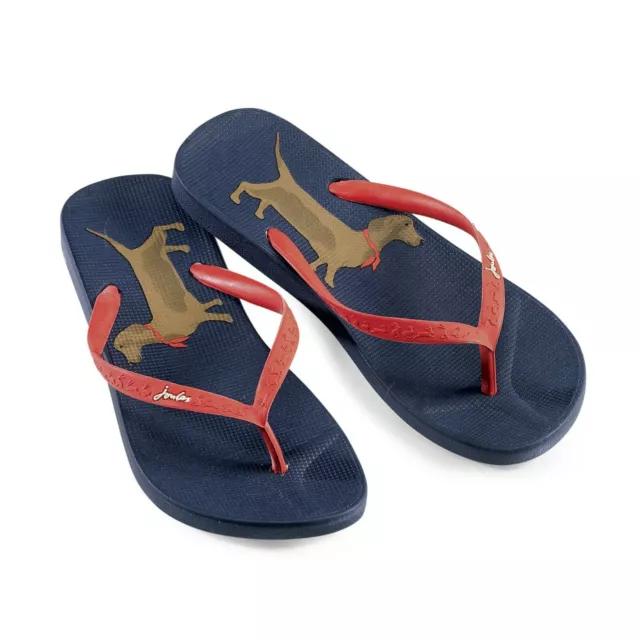 Joules dachshund flip flops sales