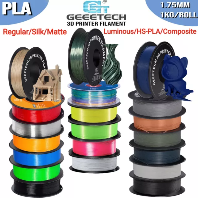 Geeetech d'imprimante 3D Filament 1,75mm1kg mat/soie/lumineux/bois/marron/HS-PLA
