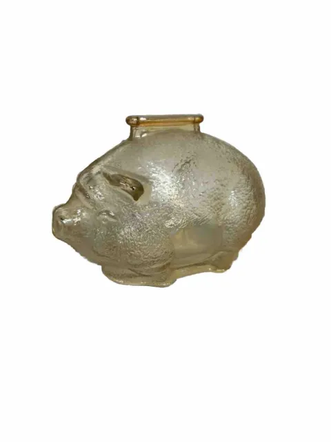 Anchor Hocking Marigold Iridescent Textured Glass Small Piggy Bank 3540B