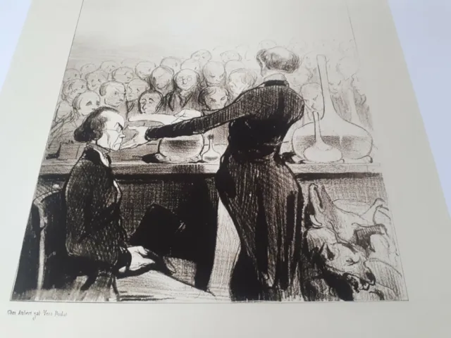 Honore Daumier Die Mediziner hochwertiges Kunstblatt a. einer Sammlung Erbschaft