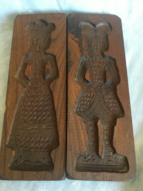 MOULE À SPÉCULOOS, pain d'épice en bois ancien forme de moulin EUR 15,00 - FR