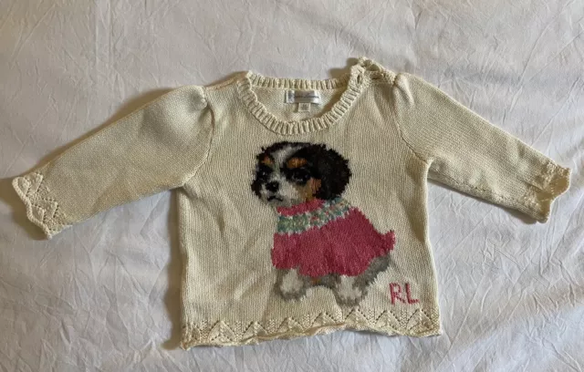 Ralph Lauren Baby Jumper Knit Dog 6 months Dog