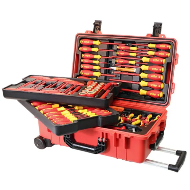 Wiha 32800 80 Pc. Master Electrician's Insulated Tools Set in Rolling Hard Case