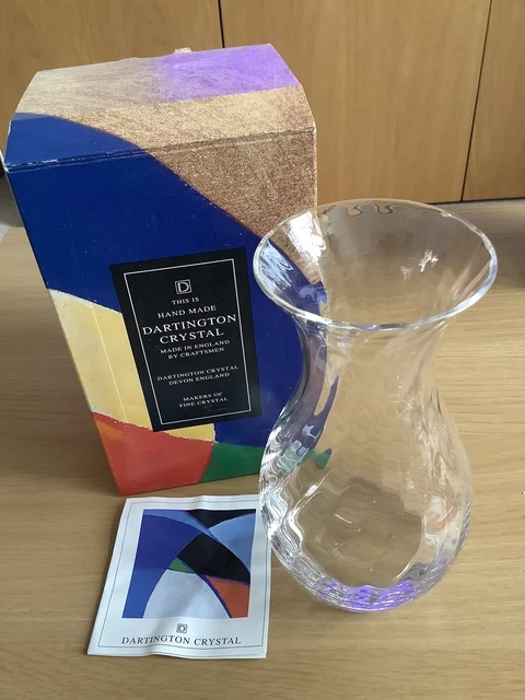 DARTINGTON CRYSTAL ROMAN Vase - Small Ripple -Boxed - Handmade
