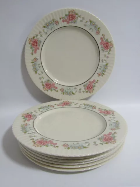 Vintage Lenox Sachet Floral Trim Scalloped Dinner Plates Set of 7