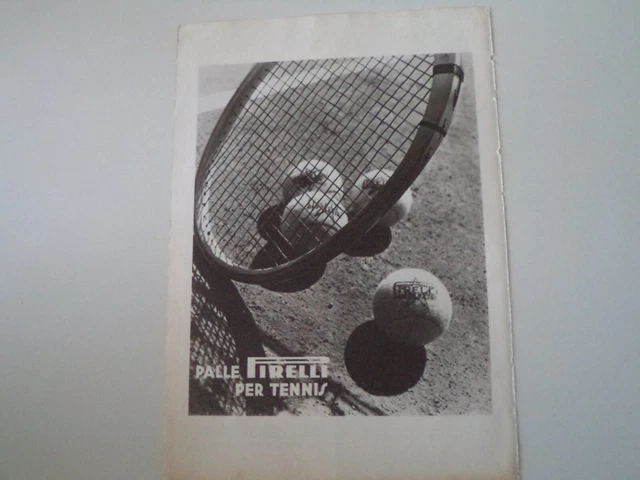 advertising Pubblicità 1938 PALLE DA TENNIS PIRELLI