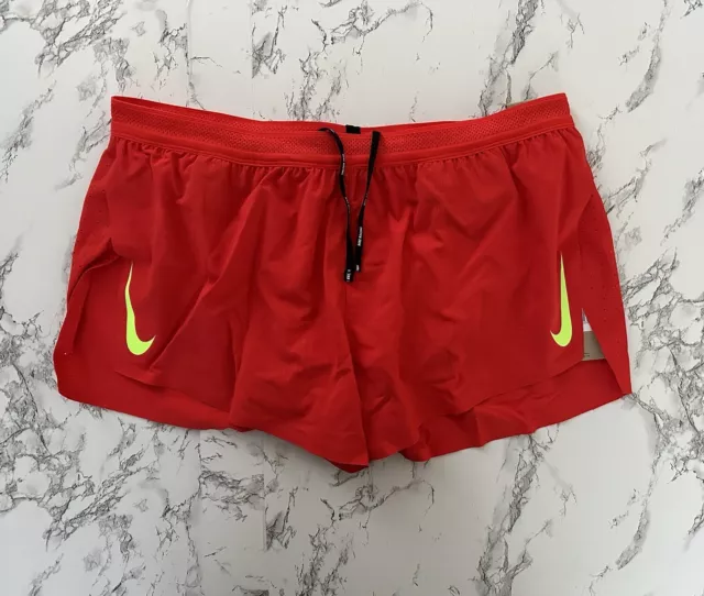 Nike AeroSwift 2 Flyvent Running Shorts Volt Men`s Size XL CJ7837