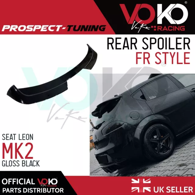 Seat Leon Mk2 1P Facelift Rear Boot Lip Spoiler 2009-12 Gloss Black