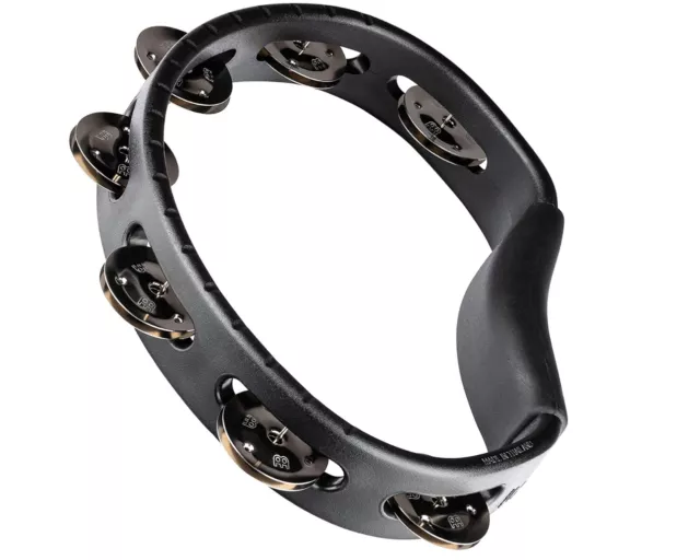 Meinl Percussion Headliner Series 1 Row Hand Held Steel Jingles Tambourine,Black