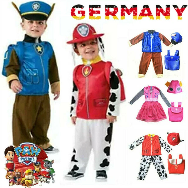 COSTUME COSPLAY NATALE Paw Patrol Marshall Chase Skey bambini