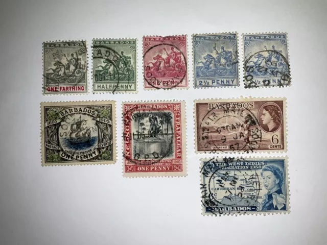 Barbados - 1892-1953. 9x British Colonial Used Stamps