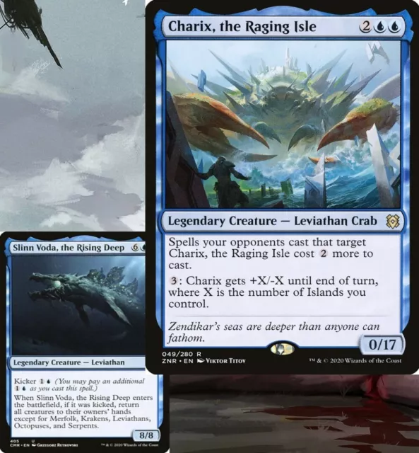 Charix, the Raging Isle 2x FOIL ZNR MTG Zendikar Rising Rare MINT blue