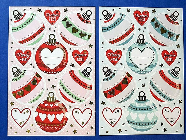 2x Bogen Sticker Aufkleber Weihnachten rosa-blau viele MOTIVE schön