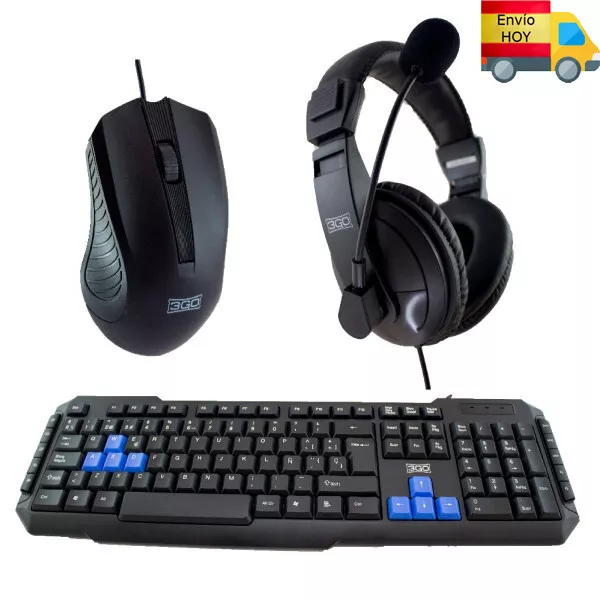 Combo Lote Kit Teclado Pc Usb Gaming Raton Usb Auriculares Cascos Micrófono